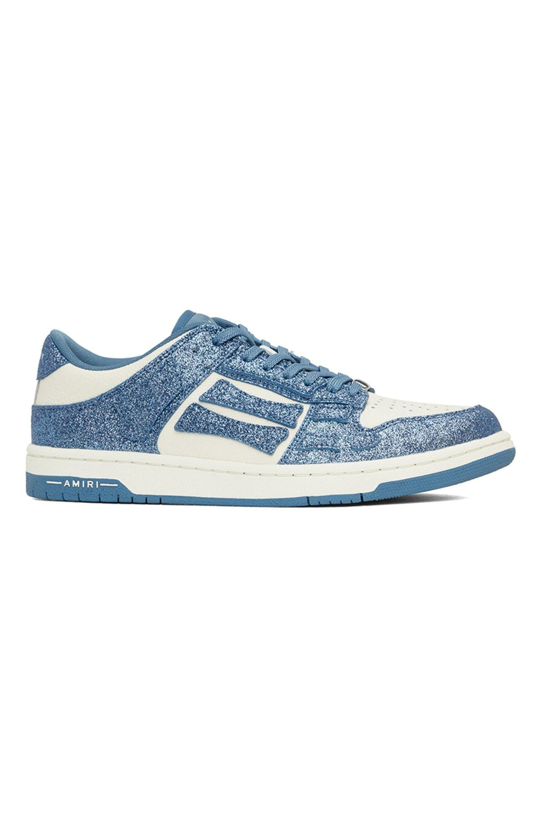 AMIRI White & Bleu Shimmer Skel-Top Low