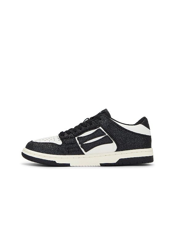 AMIRI White & Black Shimmer Skel-Top Low